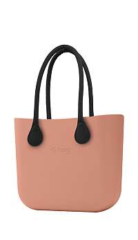 O bag kabelka MINI Rouge/Phard s čiernymi dlhými koženkovými rúčkami