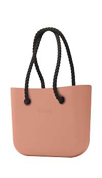 O bag kabelka MINI Rouge/Phard s čiernymi dlhými povrazmi