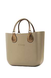 O bag kabelka MINI Sabbia s krátkymi koženkovými rúčkami Bronzo