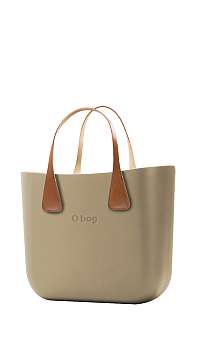 O bag kabelka MINI Sabbia s krátkymi koženkovými rúčkami Extra Slim Naturale