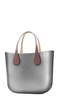 O bag kabelka MINI Silver s krátkymi koženkovými rúčkami Extra Slim Phard