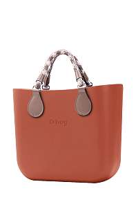 O bag kabelka MINI Terracotta s krátkymi lanovými rúčkami Tortora