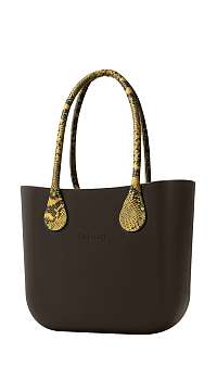 O bag kabelka MINI Testa di Moro s dlhými žltými koženkovými rúčkami Snake