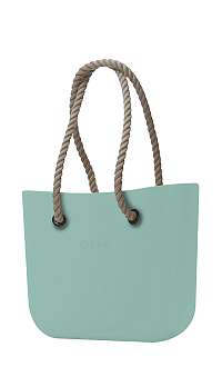 O bag kabelka MINI Turchese s dlhými povrazmi natural