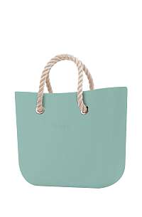 O bag kabelka MINI Turchese s krátkymi povrazmi natural
