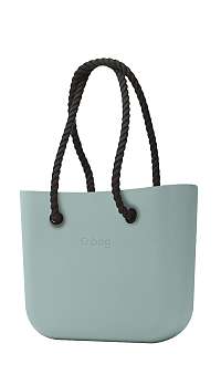O bag kabelka MINI Verde Antico s čiernymi dlhými povrazmi