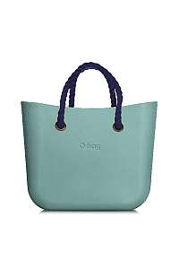 O bag kabelka MINI Verde Antico s tmavo modrými krátkymi povrazmi