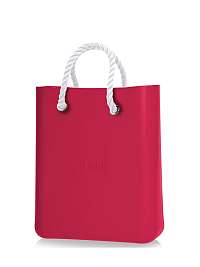 O bag kabelka O Chic Amaranto s bielymi krátkymi povrazmi