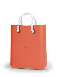 O bag kabelka O Chic Papaya s bielymi krátkymi povrazmi