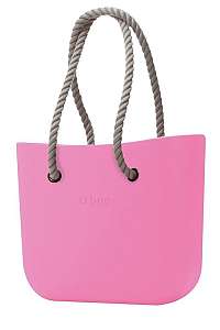 O bag kabelka Pink s čiernymi dlhými povrazovými rúčkami