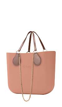 O bag kabelka Rouge/Phard s retiazkovými rúčkami a púdrovou koženkou