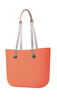 O bag kabelka s retiazkovými rúčkami Cuoio/Silver