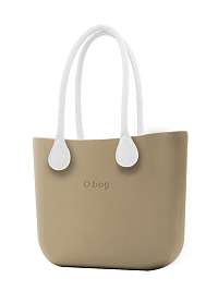 O bag  kabelka Sabbia s bielymi dlhými koženkovými rúčkami