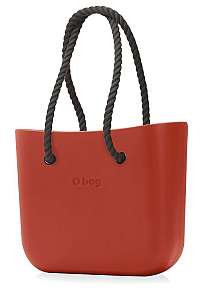 O bag kabelka Terracotta s čiernymi dlhými povrazmi