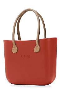 O bag kabelka Terracotta s dlhými koženkovými rúčkami natural