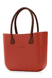 O bag kabelka Terracotta s hnedými dlhými koženkovými rúčkami