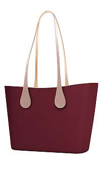 O bag kabelka Urban Bordeaux s dlhými koženkovými rúčkami Extra Slim Ecru