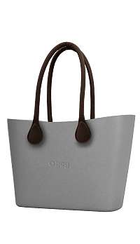O bag kabelka Urban Grigio Chairo s hnedými dlhými koženkovými rúčkami