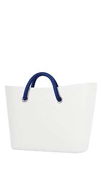 O bag kabelka Urban Latte s modrými krátkymi lanovými rúčkami Cobalto