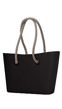 O bag kabelka Urban Nero s dlhými povrazmi natural