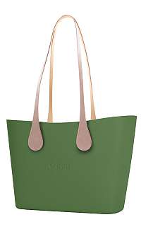 O bag kabelka Urban Verde Inglese s dlhými koženkovými rúčkami Extra Slim Ecru
