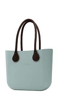 O bag kabelka Verde Antico s hnedými dlhými koženkovými rúčkami