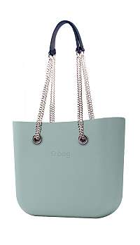 O bag  kabelka Verde Antico s retiazkovými rúčkami s modrou koženkou