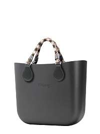 O bag MINI kabelka Grafite s krátkymi lanovými rúčkami Vulcano