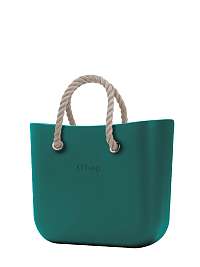 O bag  MINI kabelka Petrolio s krátkymi povrazmi natural