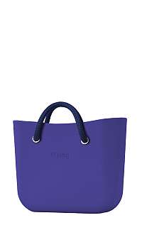 O bag  modrá kabelka Iris s tmavomodrými krátkymi lanovými rúčkami Navy