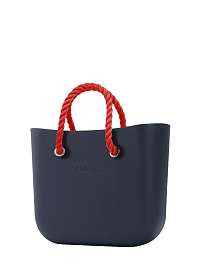 O bag modrá kabelka Navy s červenými krátkymi povrazmi