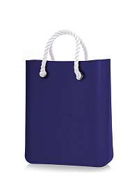 O bag modrá kabelka O Chic Iris s bielymi krátkymi povrazmi