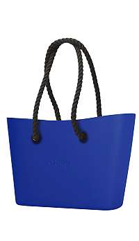 O bag modrá Urban kabelka Blue Maya s čiernymi dlhými povrazmi