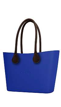 O bag  modrá Urban kabelka Blue Maya s hnedými dlhými koženkovými rúčkami