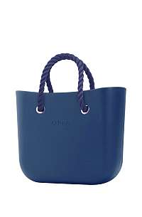 O bag  modré kabelka MINI Bluette s tmavo modrými krátkymi povrazmi