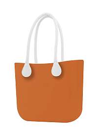 O bag  oranžová kabelka Mattone s bielymi dlhými koženkovými rúčkami