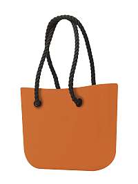 O bag  oranžová kabelka Mattone s čiernymi dlhými povrazmi