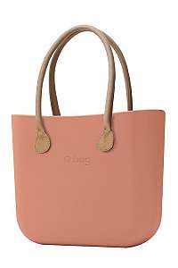 O bag kabelka Rouge/Phard s dlhými koženkovými rúčkami natural