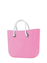 O bag  ružová kabelka Pink s bielymi krátkymi povrazmi