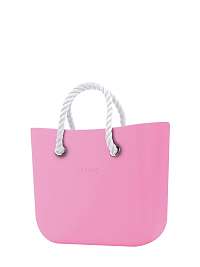 O bag ružová kabelka Pink s bielymi krátkymi povrazmi