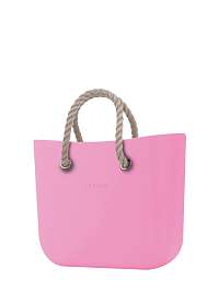 O bag  ružová kabelka Pink s krátkymi povrazmi natural