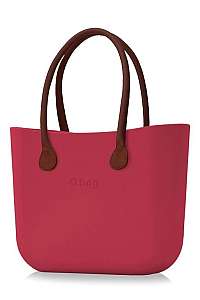 O bag kabelka Ciliegia s hnedými dlhými koženkovými rúčkami