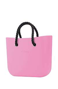 O bag  ružové kabelka MINI Pink s čiernymi krátkymi povrazmi