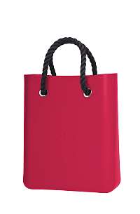 O bag ružové O Chic Amaranto s čiernymi krátkymi povrazmi