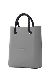O bag  sivé O Chic Grigio Chairo s čiernymi krátkymi povrazmi