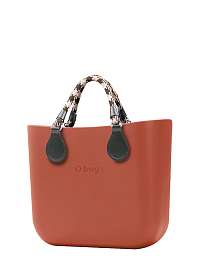 O bag tehlová kabelka Terracotta s krátkymi lanovými rúčkami Vulcano