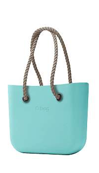 O bag  tyrkysové MINI kabelka Tiffany s dlhými povrazmi natural