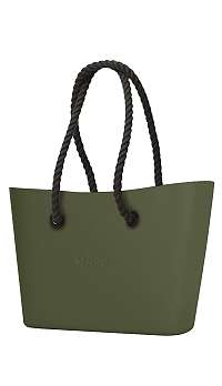 O bag Urban kabelka Dark Green s čiernymi dlhými povrazmi