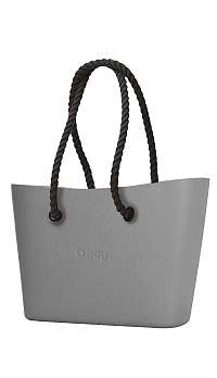 O bag Urban kabelka Grigio Chairo s čiernymi dlhými povrazmi