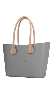 O bag Urban kabelka Grigio Chairo s dlhými koženkovými rúčkami natural
